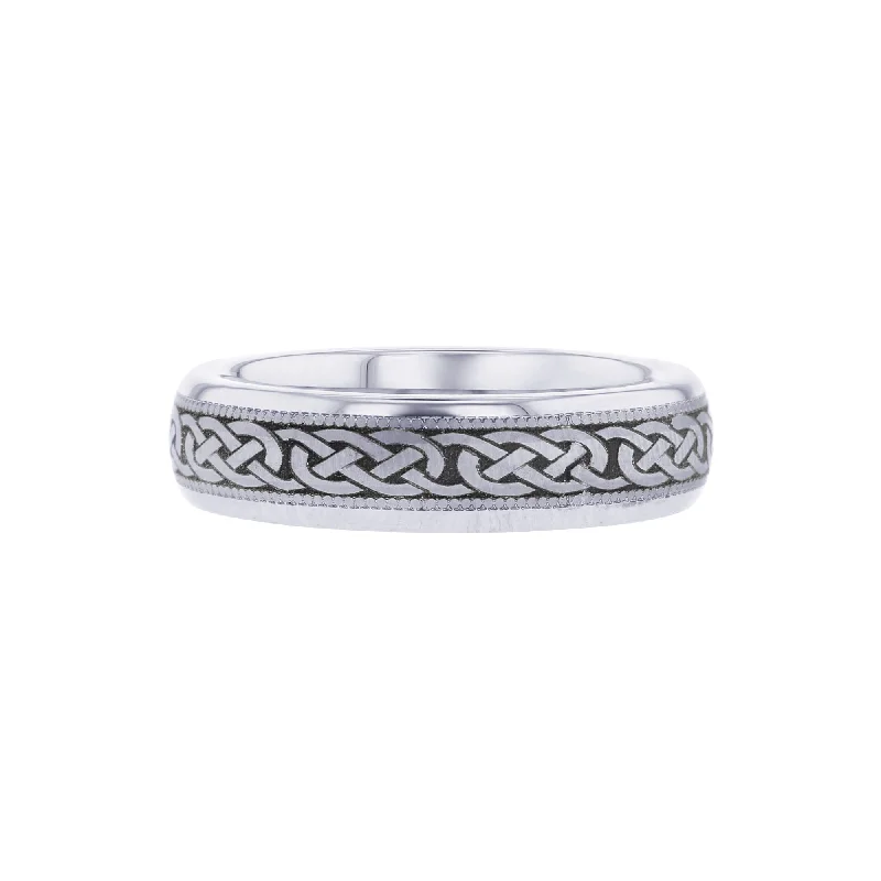 Custom name rings for women-Finnegan Tungsten Wedding Ring