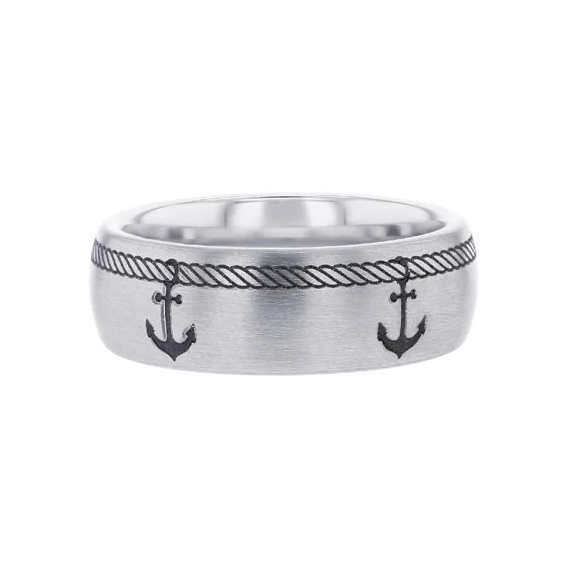 Elegant wedding rings for brides-Nautical Serinium Wedding Ring