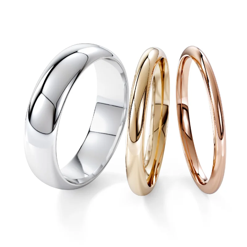 Personalized rings with engraved names-Paris Profile Wedding Ring