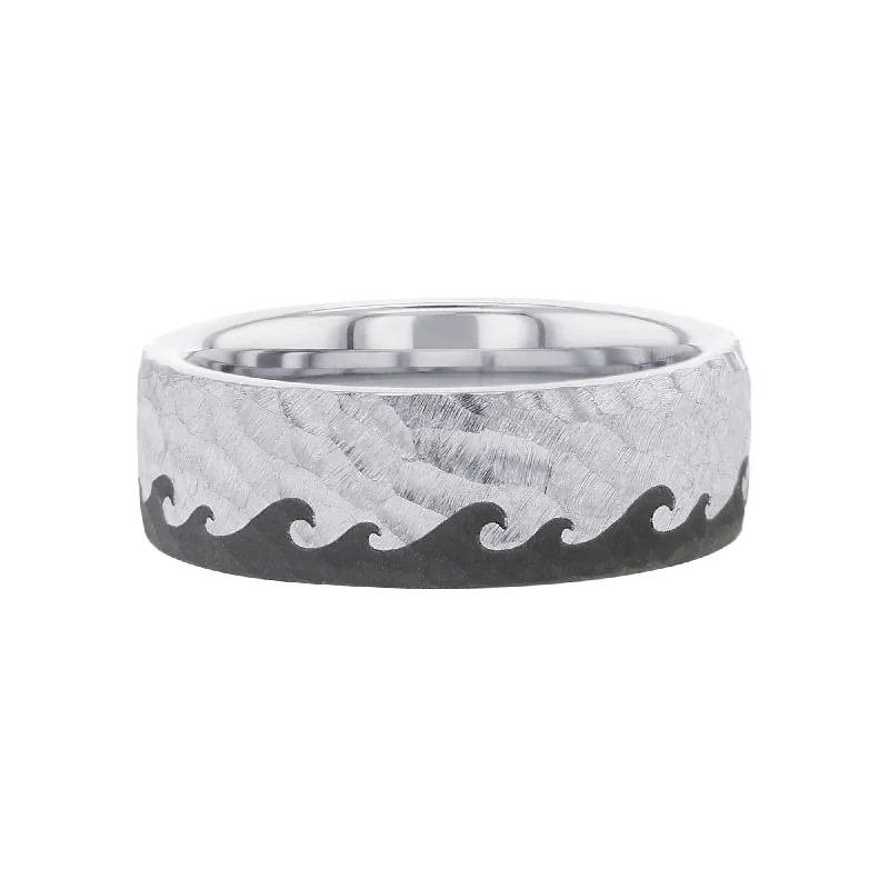 Stackable engagement rings with diamonds-Rip Curl Serinium Wedding Ring