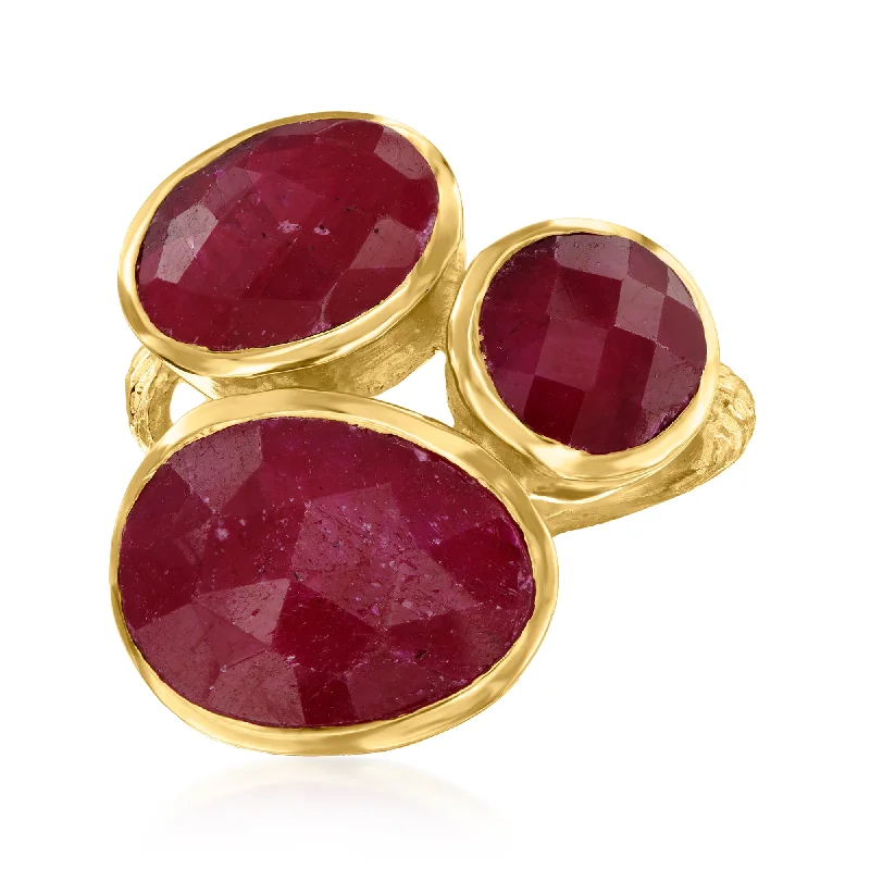 Best engagement rings for brides-Ross-Simons Ruby Ring in 18kt Gold Over Sterling