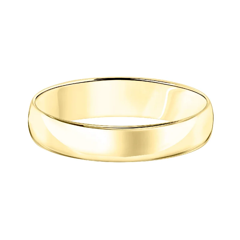 Vintage gold rings for men-Roux 4mm Light Low Dome Wedding Ring