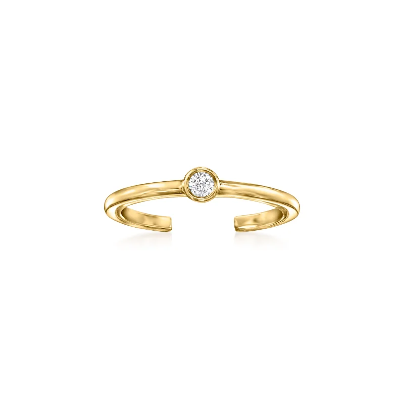 Custom birthstone wedding bands-RS Pure by Ross-Simons Diamond-Accented Toe Ring in 14kt Yellow Gold