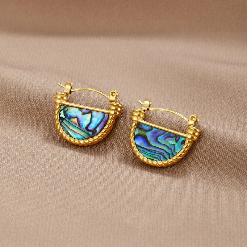 gold hoop earrings for women -Amalfi Turquoise Shell Earrings