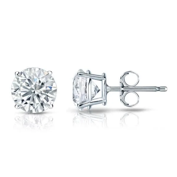 diamond earrings for anniversaries -Auriya 18k Gold GIA Certified 6.00 carat TW Round Diamond Stud Earrings