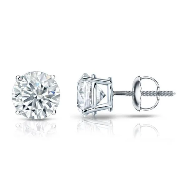 oversized earrings for fashion lovers -Auriya Platinum GIA Certified 2.00 carat TDW Round Diamond Stud Earrings