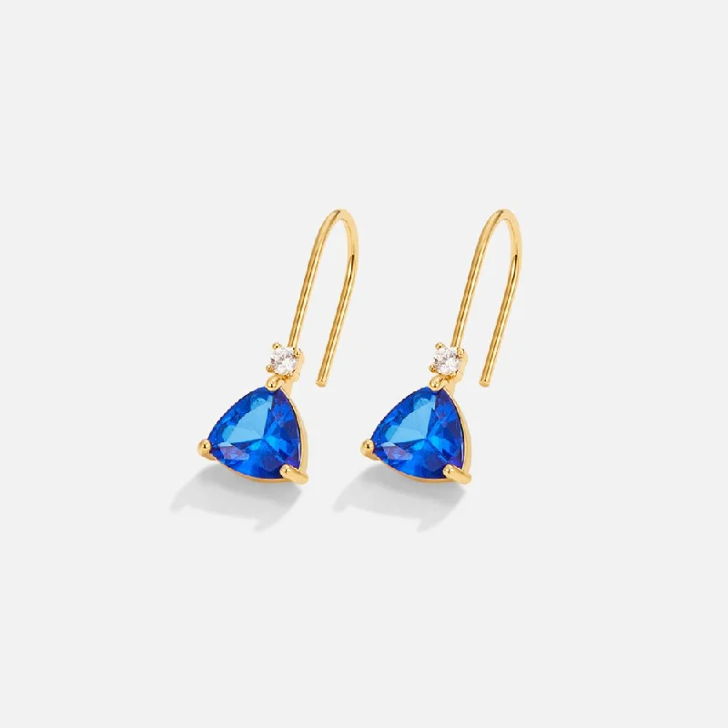 zodiac earrings for astrology lovers -Blue Crystal Drop Earrings