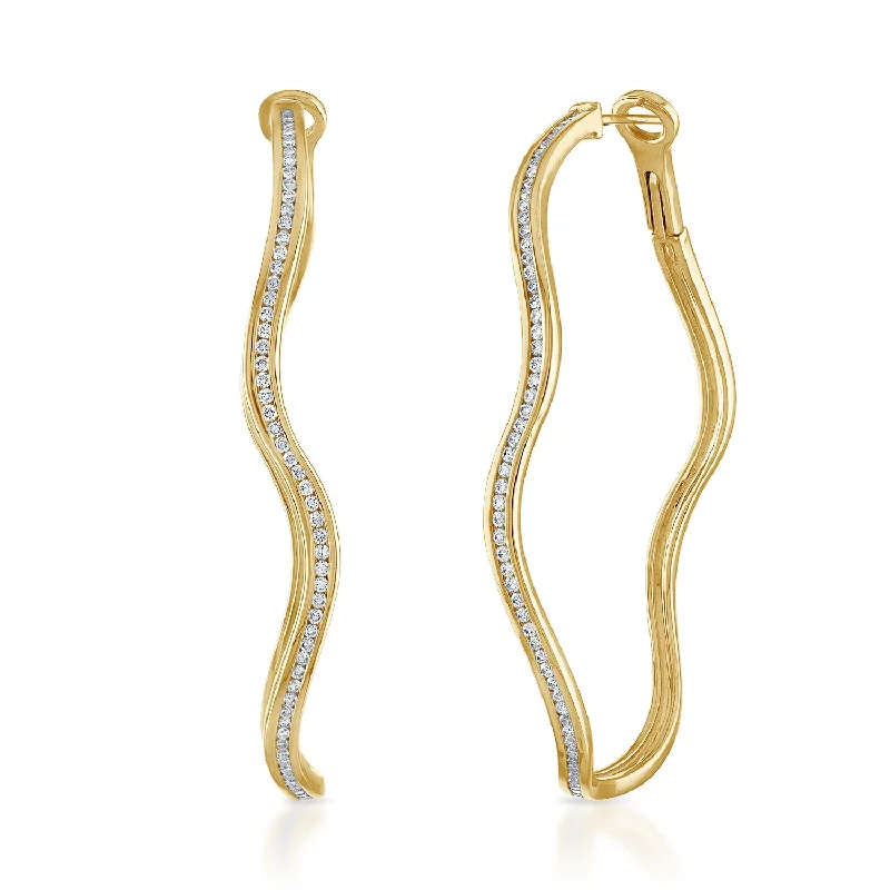 diamond hoop earrings for evening wear -Capri Oval Hoops