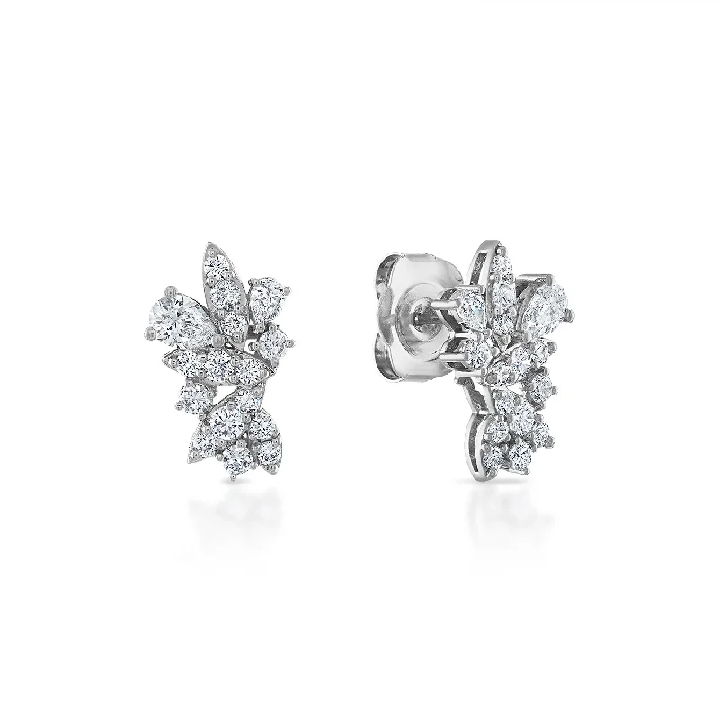 holiday earrings for festive seasons -Cascade Diamond Stud Earring