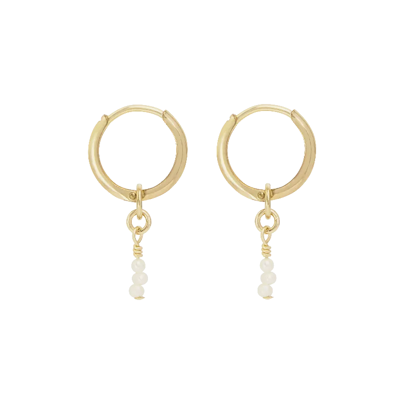 diamond earrings for anniversaries -Claire Mini Hoop Earrings - Gold