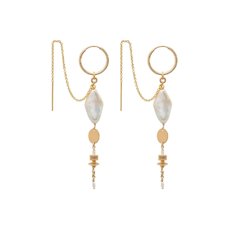 angel wing earrings for women -Clementine Earrings - Gold