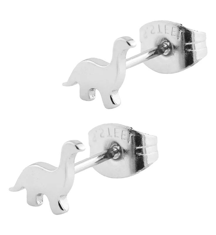 oversized earrings for fashion lovers -Dinosaur Stainless Steel Stud Earrings