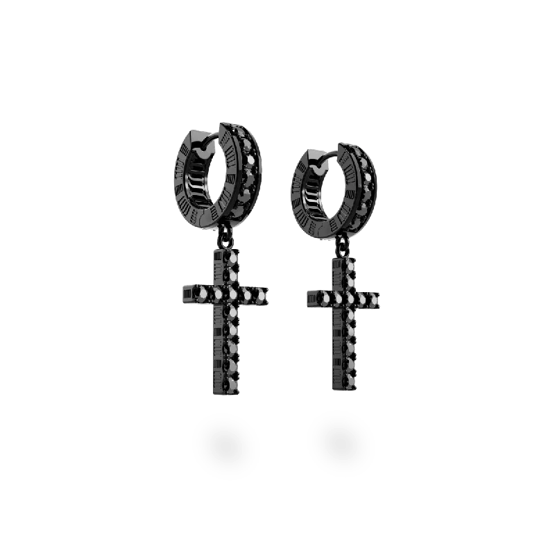 butterfly stud earrings for girls -DNA Cage Cross Earrings