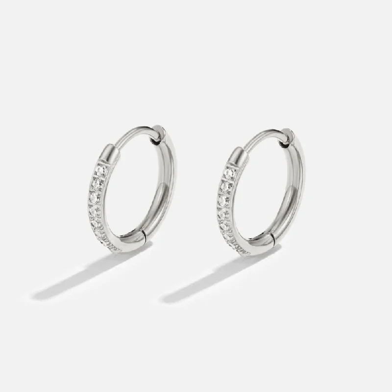 sparkly earrings for evening events -Eternity Hoop Earrings