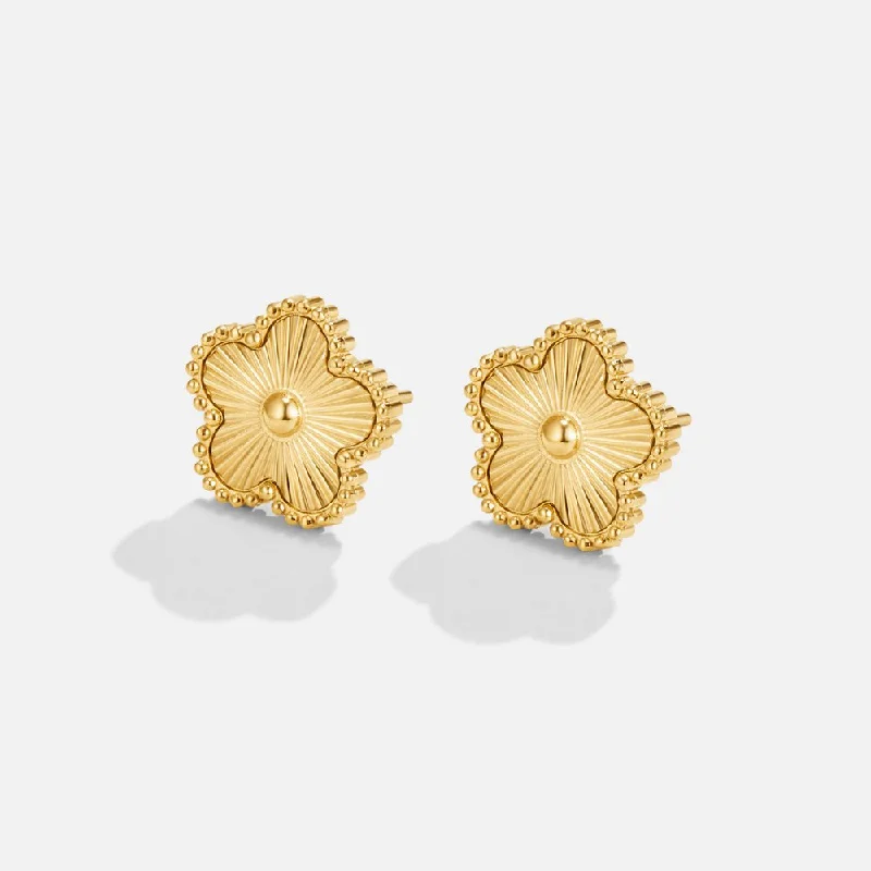 diamond stud earrings for women -Golden Clover Earrings