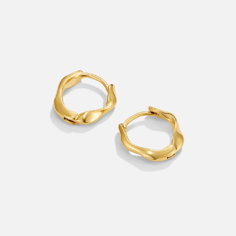 classic hoop earrings for women -Lala Twisted Hoop Earrings