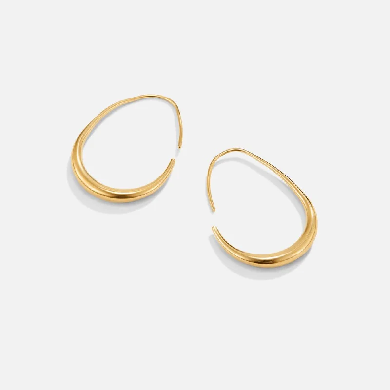 oversized earrings for fashion lovers -Nica Gold Hoop Earrings