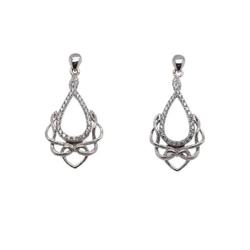 hoop earrings with charms for women -Silver Love's Chalice Post Earrings