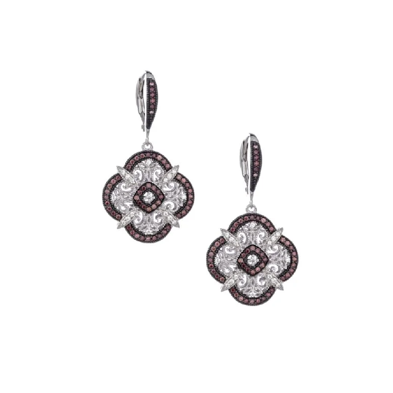 boho style earrings for women -Silver Night & Day Scalloped Earrings