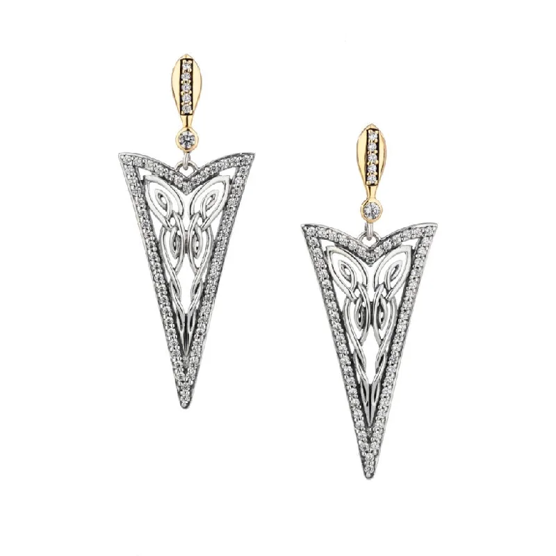 statement earrings for casual wear -Silver and 10k Gold Butterfly Gateway Post Earrings