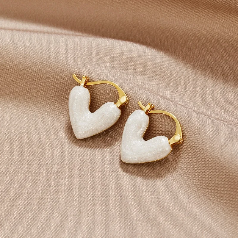 elegant drop earrings for weddings -‘Pure Love’ Heart Earrings