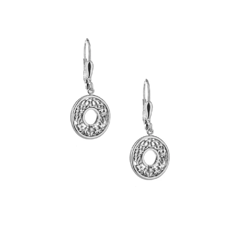 moonstone earrings for women -Silver Thistle Earrings