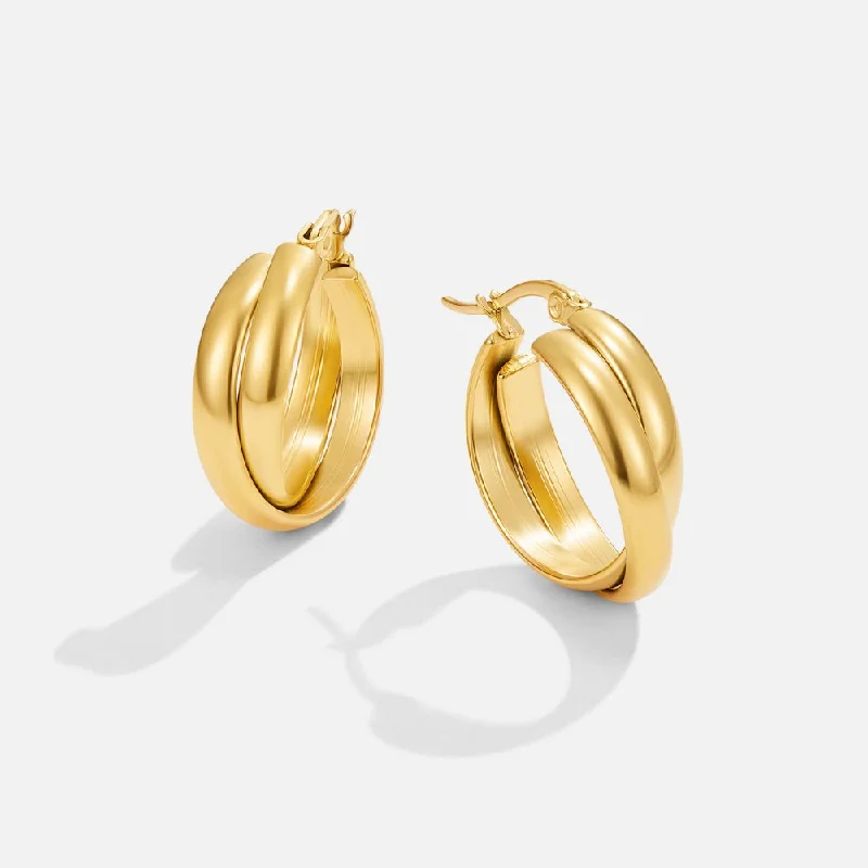 unique earrings for fashionistas -Talia Gold Hoop Earrings