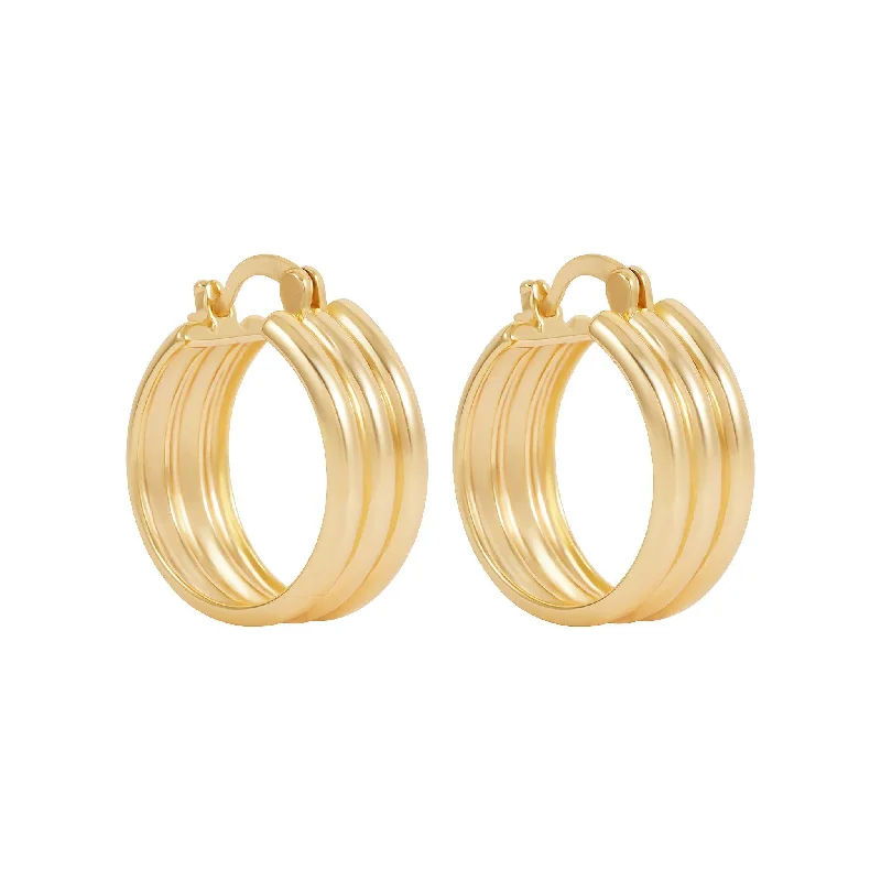 sparkly earrings for evening events -Tessa Hoop Earrings - Gold