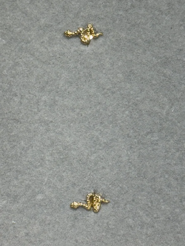 elegant drop earrings for weddings -10K Gold Snake Studs