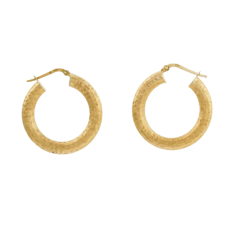 luxury pearl earrings for brides -Hand-Hammered 14k Gold Tube Hoop Earrings