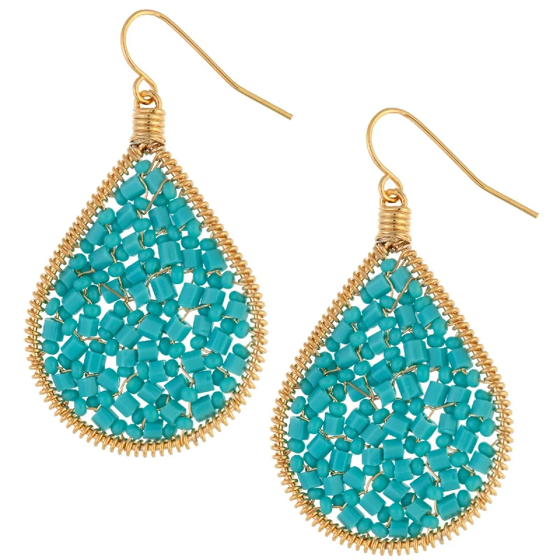 diamond earrings for anniversaries -Beaded Dream Gold-Plated Earrings