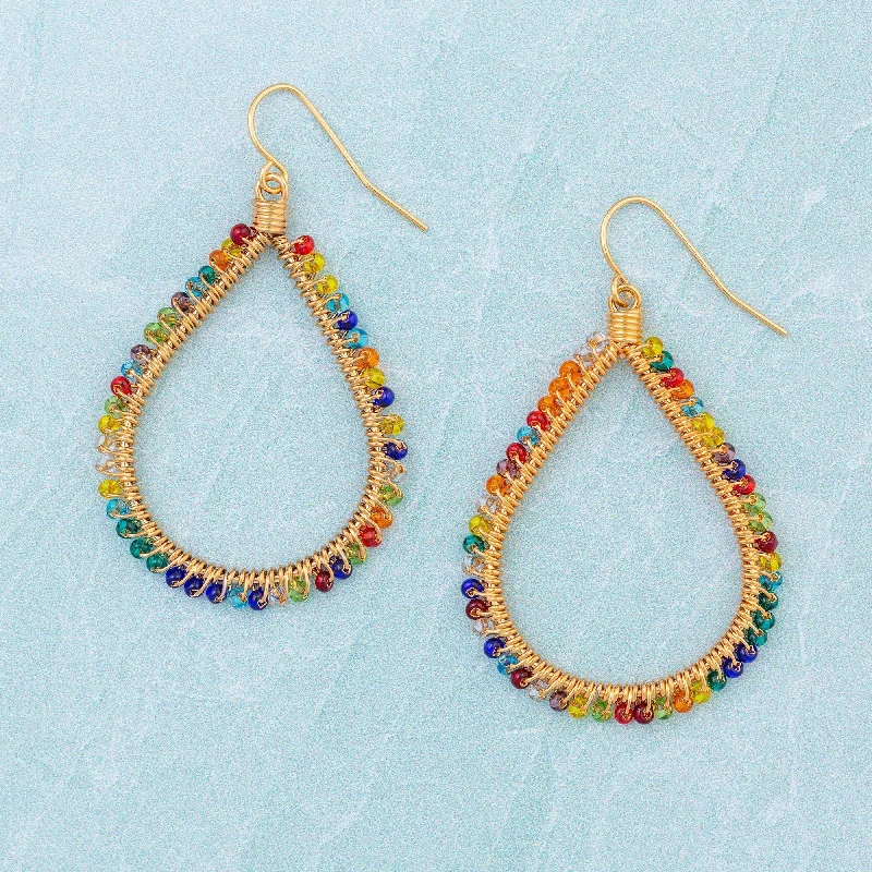 blue topaz earrings for weddings -Beads of Life Multicolor Earrings