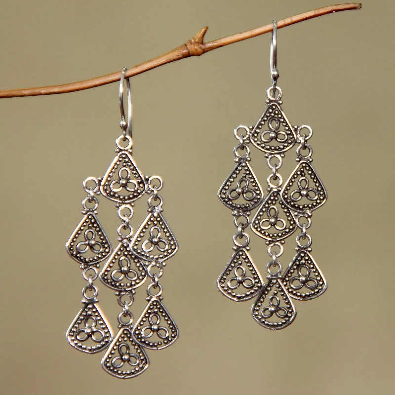 silver stud earrings for men -Bali Belle Sterling Silver Chandelier Earrings