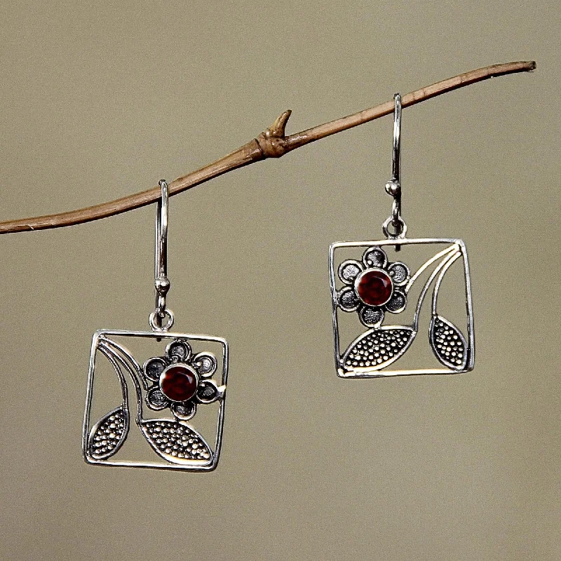 angel wing earrings for women -Bali Daisy Sterling Silver Earrings