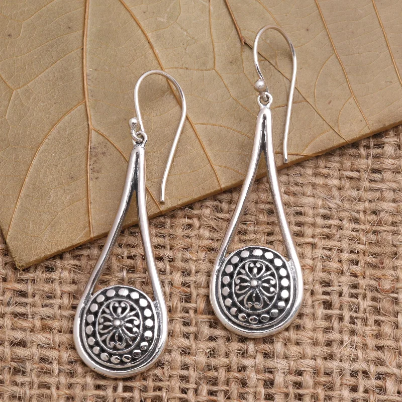 unique earrings for fashionistas -Bali Jawan Balinese Style Sterling Silver Dangle Earrings