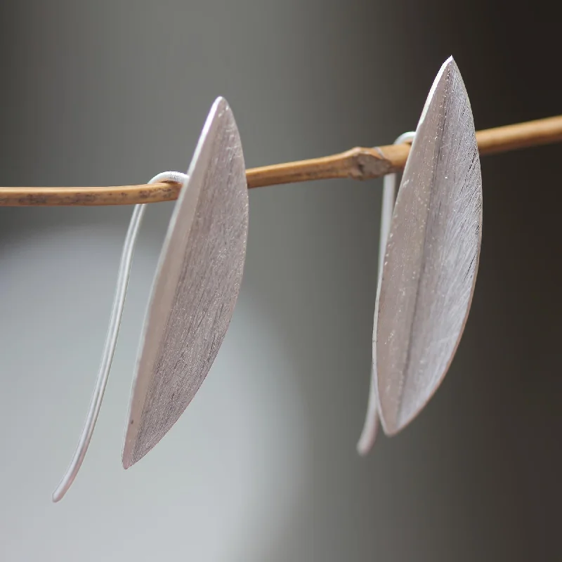 elegant pearl earrings for formal events -Bamboo Leaves Sterling Silver Earrings