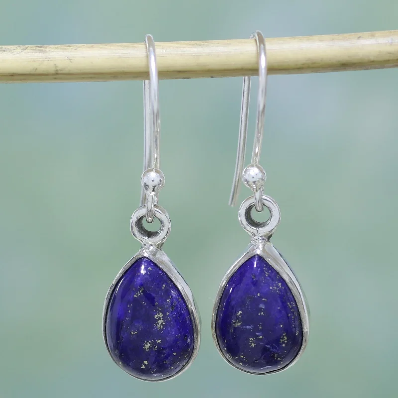 sapphire earrings for formal occasions -Be True Lapis Lazuli & Silver Dangle Earrings