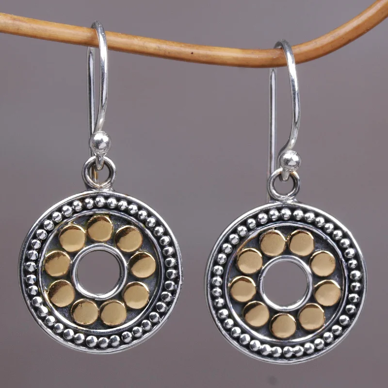 zodiac earrings for astrology lovers -Blissful Sunflowers Sterling Silver Earrings