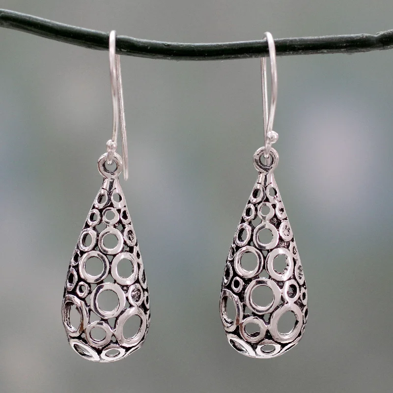 vintage stud earrings for women -Blowing Bubbles Artisan Crafted Fair Trade Silver Earrings