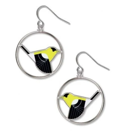 black diamond earrings for luxury lovers -Charley Harper Goldfinch Earrings