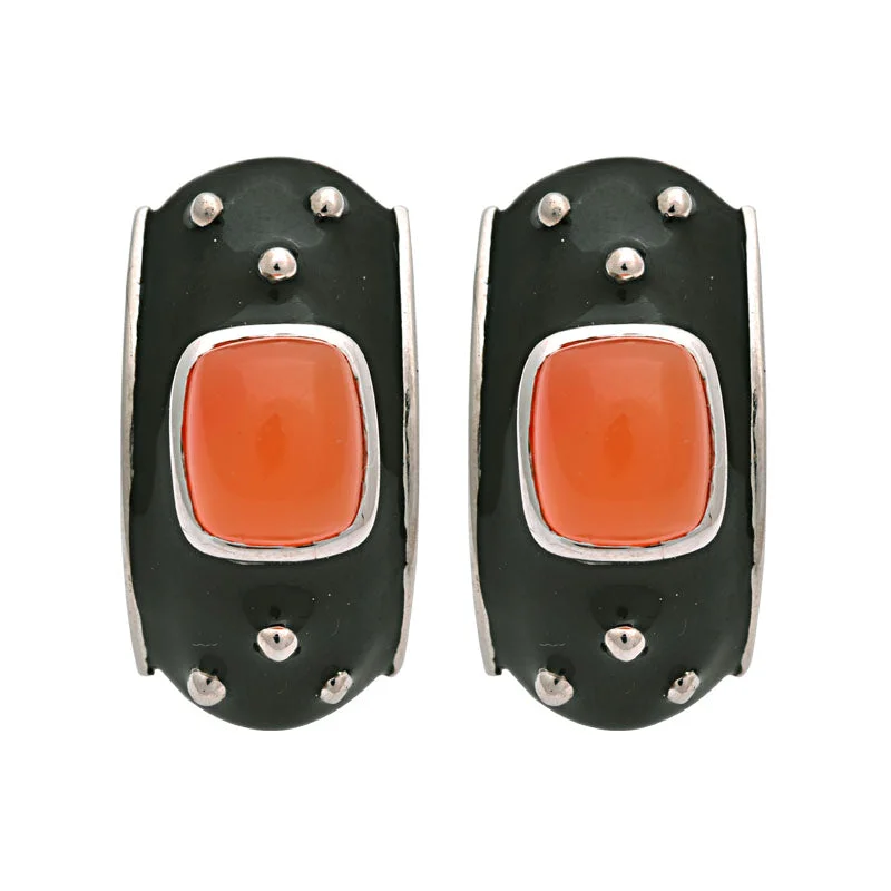 holiday earrings for festive seasons -Earrings-Cornelian (Enamel)