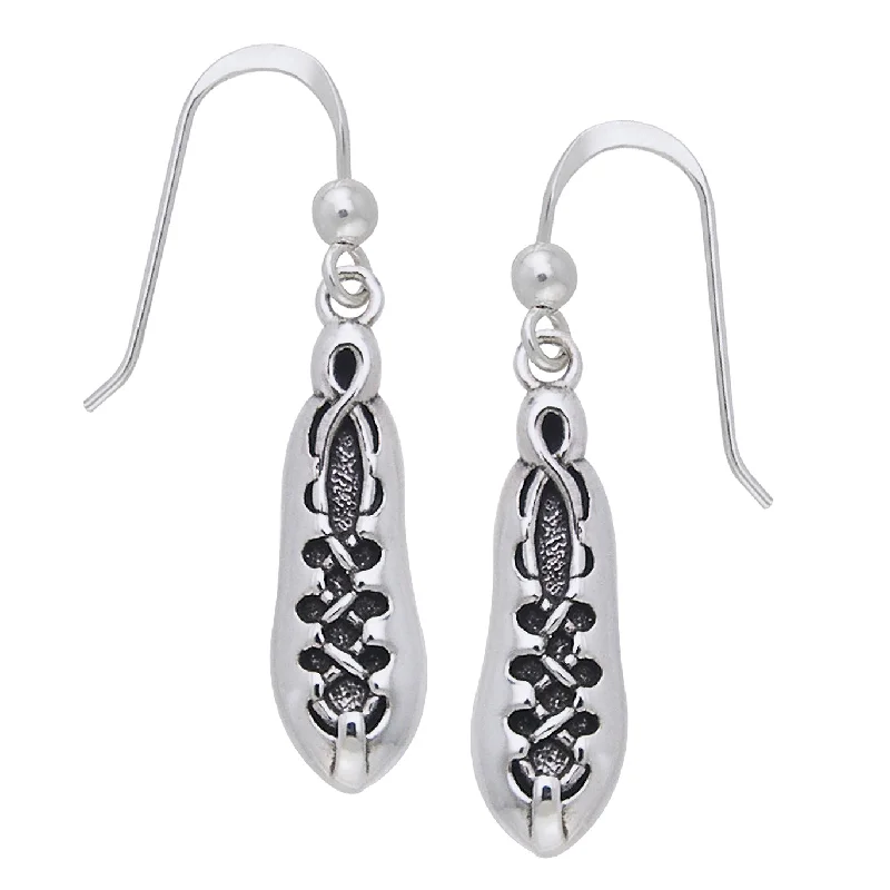 classic hoop earrings for women -Ghillies Irish Dancing Soft Shoes Sterling Silver Hook Earrings