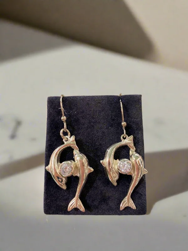 drop earrings for evening wear -Minoan Dolphins Earrings, sterling silver earrings, Greek Jewelry, Womens Fashion